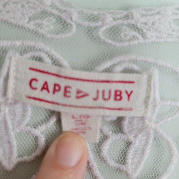 Cape Juby Red Cardigan Sweater Women's Large Long Sleeve Lightweight Lace Back - Picture 4 of 6